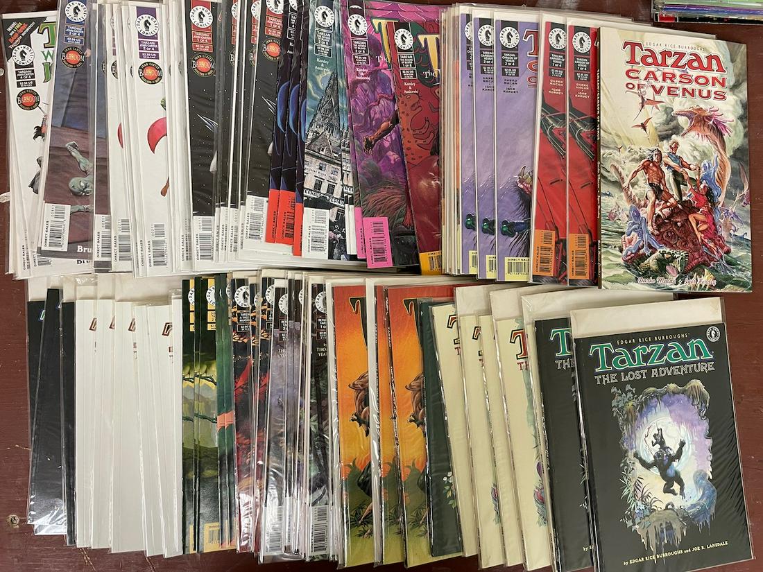 Dark Horse Comics Tarzan mini-series lot. This lot consists of 156 comics total including (1 of 9)