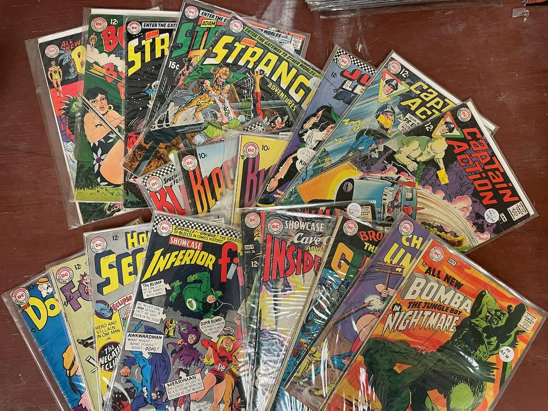 28 Silver Age DC Comic Books Adam Strange Bomba. This lot includes Adam Strange Adventures 218-220, (1 of 9)