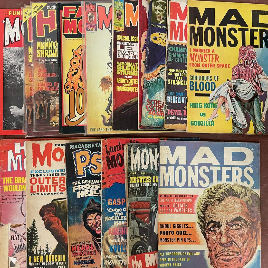 17 vintage Monster Magazines Famous Monsters Hammer. Is YOUR favorite thing monsters? This lot (1 of 6)
