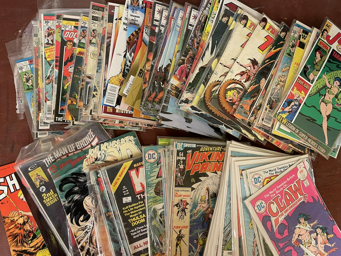 100+ Fantasy/Jungle Adventure comics Turok Claw more. Lot includes Valiant comics Turok, DC Comics (1 of 11)