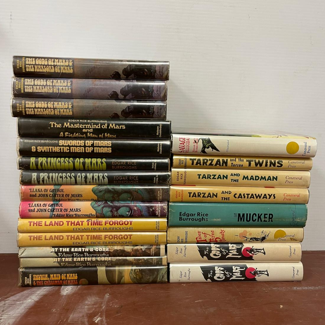 14 Edgar Rice Burroughs hardcovers Canaveral/Nelson Doubleday Press. All of the Nelson Doubleday: 14 Edgar Rice Burroughs hardcovers Canaveral/Nelson Doubleday Press. All of the Nelson Doubleday editions are book club editions and include the following titles: The Land That Time Forgot (two copies