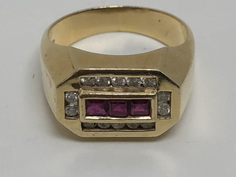 14K ruby & diamonds men's ring, weighs 5.7 dwt. From fine local estate. (1 of 2)