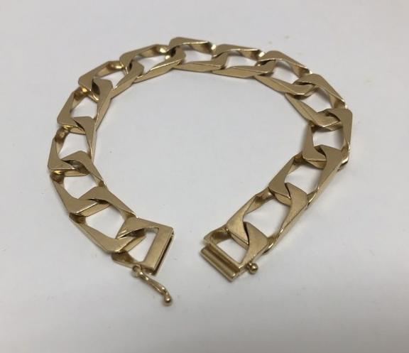 14K Men's bracelet, measures 8" long, weighs 21.2 dwt. From fine local estate. (1 of 3)