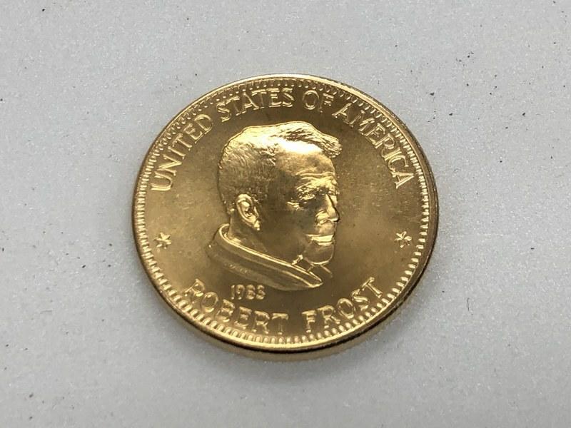 1983 US Gold 1 oz American Art Commemorative Medal Robert Frost, mint condition to us. (1 of 3)