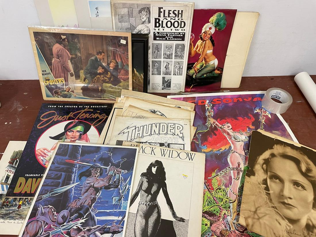 Posters prints portfolios Black Widow Vampirella. This lot includes a Black Widow portfolio by (1 of 9)