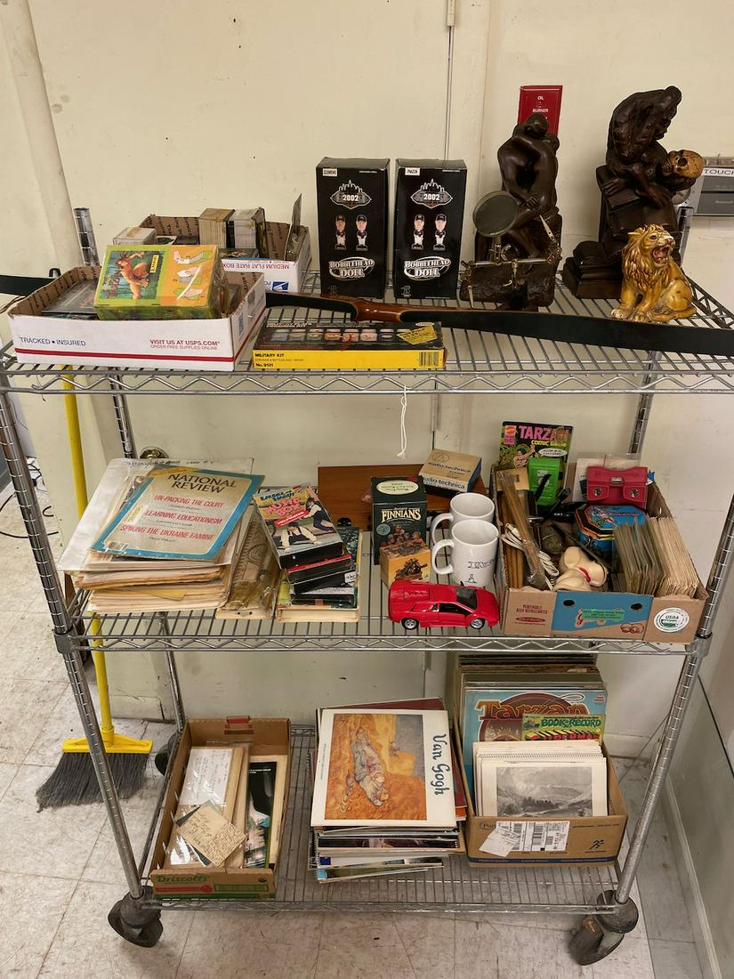 Giant cart lot stamps trading cards lighters records. One sheet of Marilyn Monroe 32Â¢ stamps, three (1 of 16)