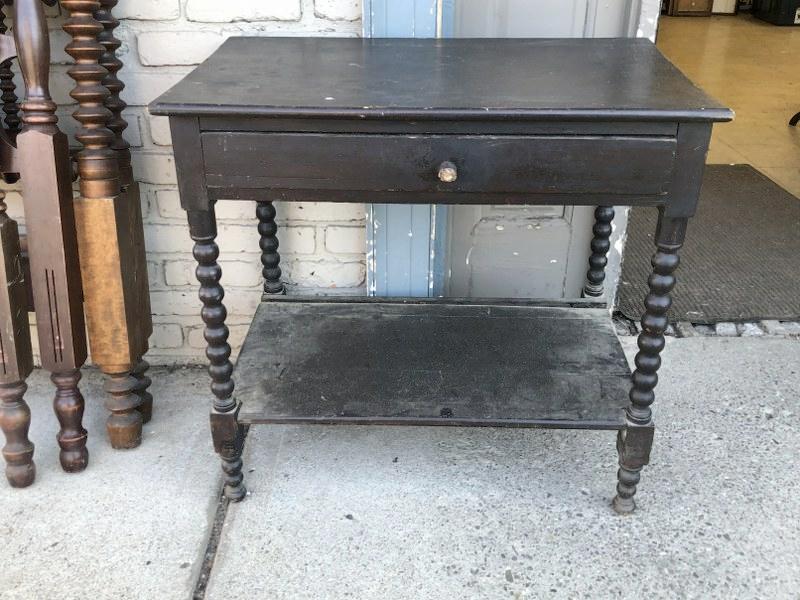 1 drawer country stand with twist leg, measures 29" x 18" x 28" high: 1 drawer country stand with twist leg, measures 29" x 18" x 28" high