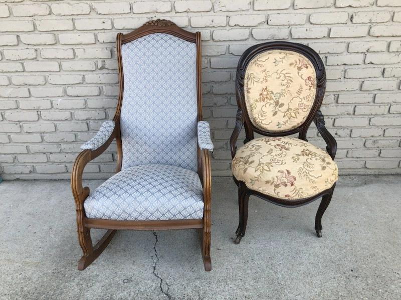 Lincoln rocker & victorian side chair, good estate conditon (1 of 1)