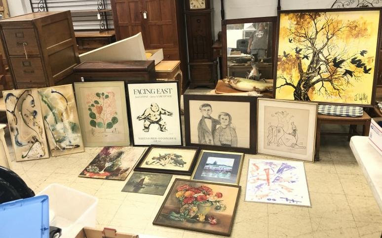 Estate lot of (18) framed pieces of artwork incl. Dali signed print, paintings, prints, good lot for (1 of 14)
