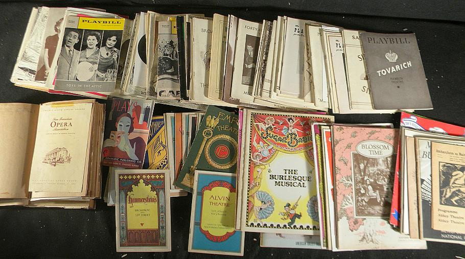 BOXLOT THEATER AND MUSIC MEMORABILIA: BOXLOT THEATER AND MUSIC MEMORABILIA INCLUDING PLAYBILLS, SHEET MUSIC, SCRAPBOOKS AND MORE, AS PICTURED