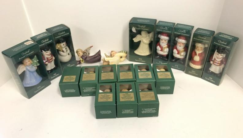 Goebel (19) pcs. Christmas ornaments and bells, all in original boxes but (2). From local estate (1 of 7)