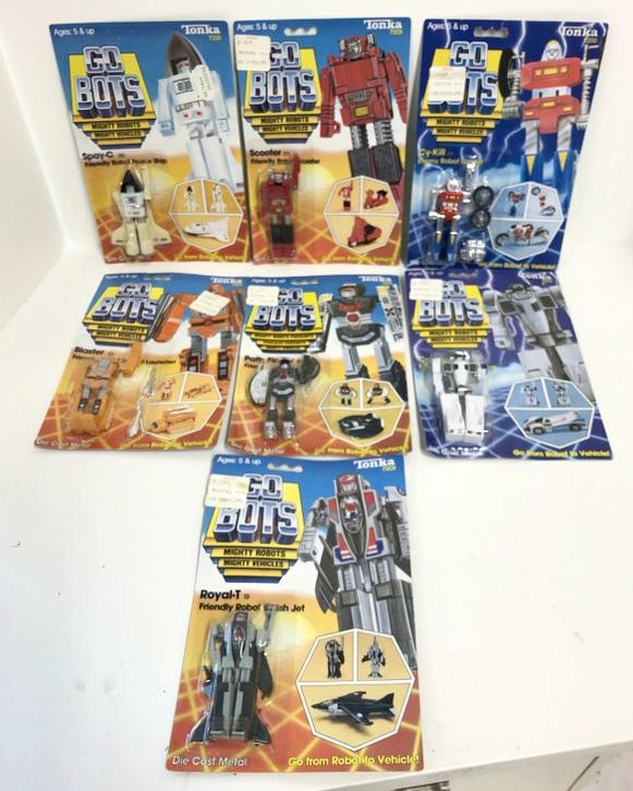 (7) Tonka GO BOTS in original unopened blister packs, 1984, includes Royal -T, Blaster, Path Finder, (1 of 3)