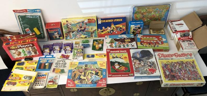 Big lot as pictured of sealed and unopened toys, includes vehicles, puzzles, Disney, Snoopy, Charlie (1 of 14)