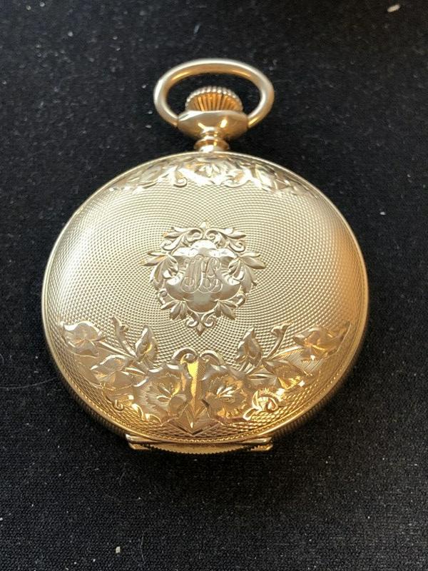 Elgin Watch Co. 14k closed face pocket watch, 16 size, sold by Lambert Bros. in nice estate (1 of 6)