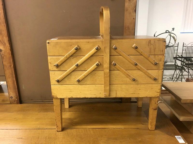 As Strommen Bruk Hanar product of Norway fold out sewing accessory box, closed it measures 20" W x (1 of 6)