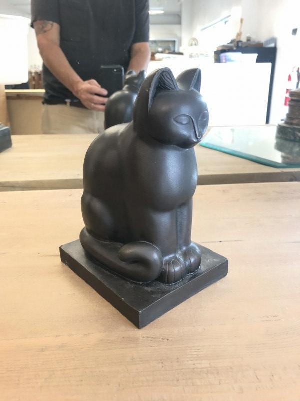 Paul Fiene ( 1899-1949 ) bronze stylized cat, number 10 of 50. Fine estate condition, measures 7.5" (1 of 6)