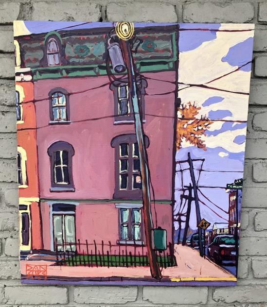 Daniel Wade Rupe Hudson, N.Y. o/c street scene,Columbia Street,  Dated 2003. Painting measures 30" x (1 of 4)
