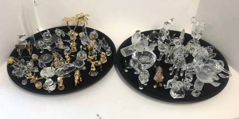 BIG estate lot Swarovski crystal figurines & others, some with gold plated metal, from local estate (1 of 18)