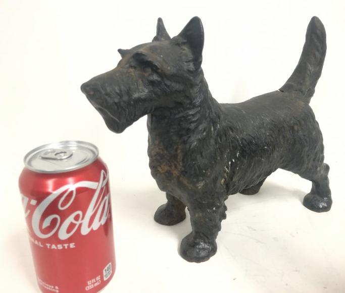 Old Scotty Dog doorstop, in nice condition, a little surface rust, as usual. Measures 9" high x (1 of 1)