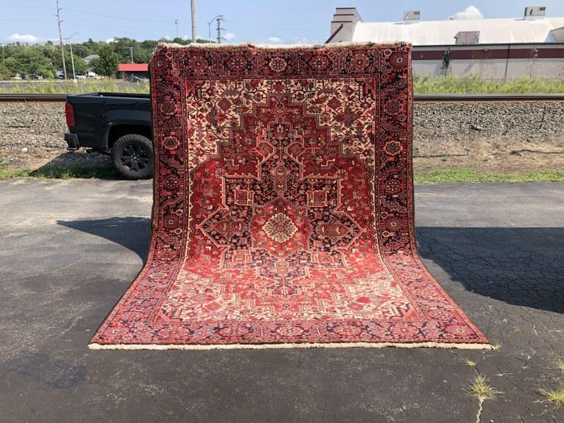 Large handmade oriental wool rug, very nice condition, from Woodstock, N.Y. weekend home. Measures (1 of 4)