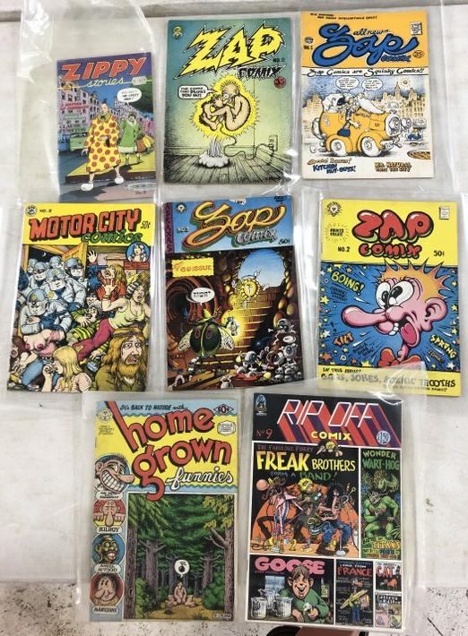 Lot of 8 vintage Head Comics. Includes: Zap No. 0, October 1967; The all new Zap Comix No. 1, (1 of 6)