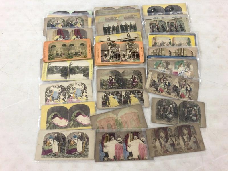 (48) tinted stereoviews. From the estate collection of Richard G. Miller's 19th & 20th century hand: (48) tinted stereoviews. From the estate collection of Richard G. Miller's 19th & 20th century hand painted, coloured & tinted photography.