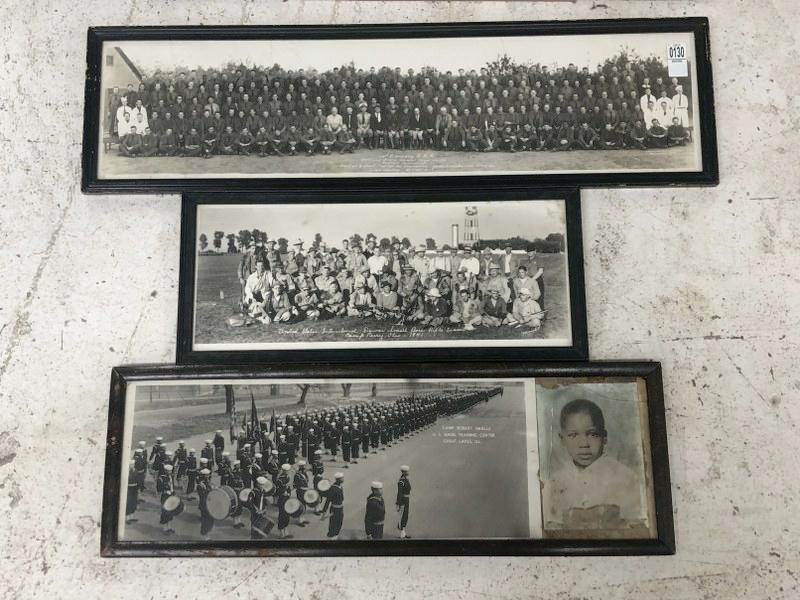 (3) Panoramic Photographs, military and hunting. Includes: [Rifle Team]. Miseli, photographer.: (3) Panoramic Photographs, military and hunting. Includes: [Rifle Team]. Miseli, photographer. United States International Dewar Small Bore Rifle Team, Camp Perry, Ohio-1941. 9” x 20.75.”;