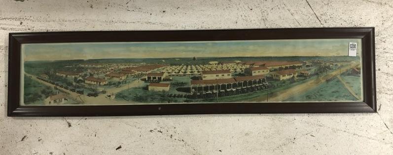 Hand Painted Panoramic Photograph. Camp John Wise, Dec. 16, 1918. Automobiles, motorcycles, trucks, (1 of 8)