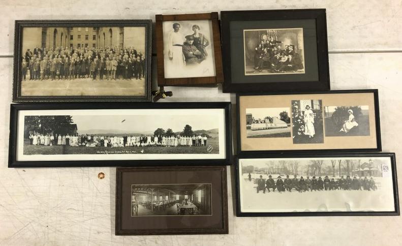 (7) Panoramic Photographs  -  (3) framed & (1) framed Military man with 2 women. - [Vermont]. Rustic (1 of 6)