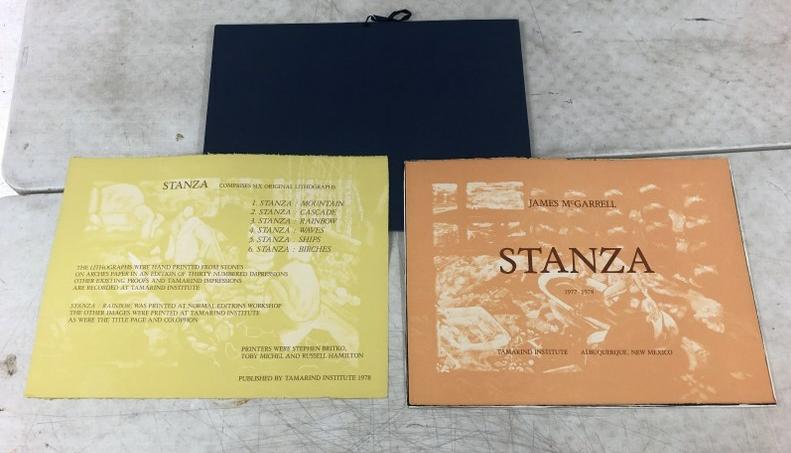 James McGarrell Stanza portfolio of (6) Lithographs, housed in tie portfolio, with original paper (1 of 11)