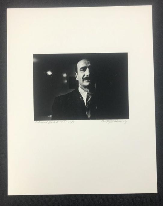 Pepe Diniz photograph of Edouard Boubat, Paris 1974, image measures 5" x 7", mounted on 14" x 11": Pepe Diniz photograph of Edouard Boubat, Paris 1974, image measures 5" x 7", mounted on 14" x 11" board, signed. From estate of Howard & Evelyne Daitz NYC, Evelyne was former owner of Witkin Gallery,