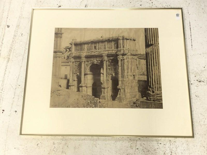 Large 19th c albumen photograph of Arch of Septimius Severus, Rome, in Forum. Photograph measures (1 of 2)