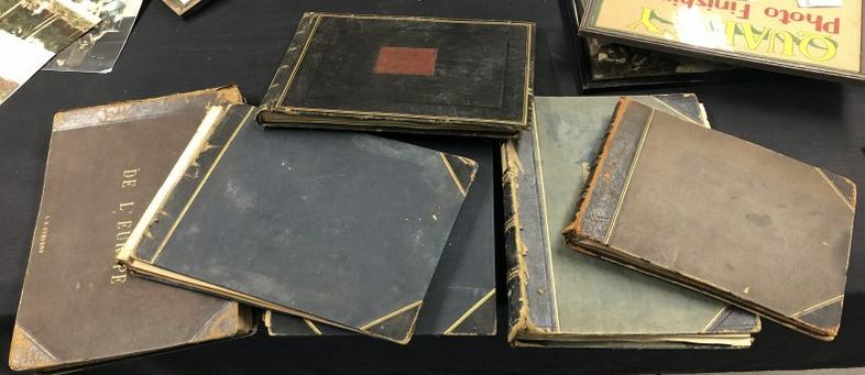 (6) early FOREIGN photograph albums, photographs in nice estate condition, album boards are loose (1 of 19)