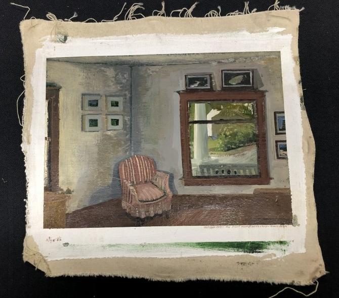 Harry Orlyk ) b 1947 ) o/c room interior titled ( The Front Room Tess's Chair - dated October 1978 (1 of 1)