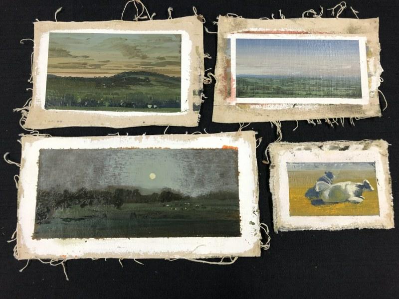 Harry Orlyk ( b 1947 ) (4 ) smaller o/c paintings, on loose canvas, measure 7" x 10" - 7.5" x 14.5" (1 of 1)