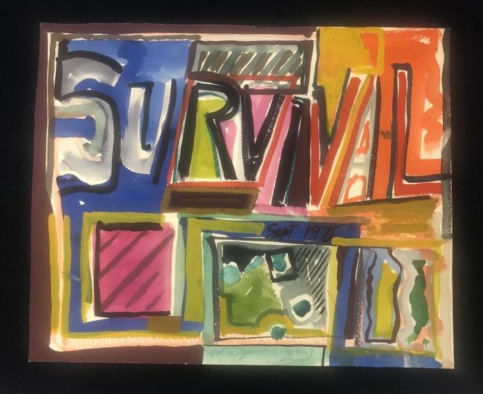 Edward Avedisian ( 1936-2007 ) w/color ( SURVIVAL 1975 ), inscribed on bottom ( For Judson, Edward (1 of 2)
