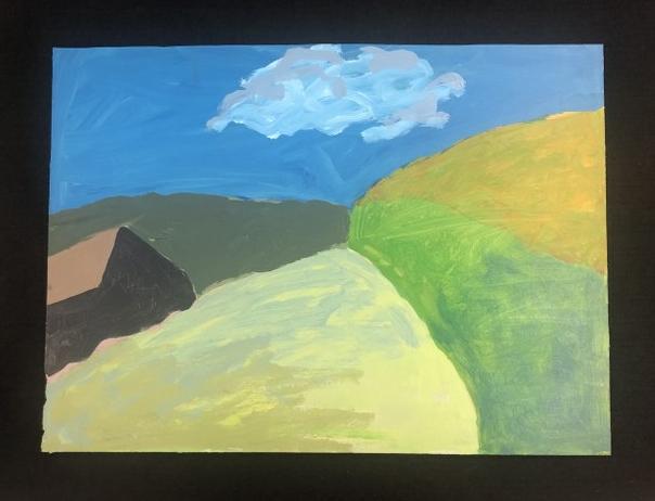 Edward Avedisian ( 1936-2007 ) gouache or oil on paper impressionist landscape, painting measures (1 of 1)