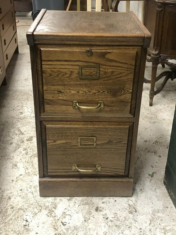 Contemporary 2 drawer oak file cabinet in nice condition, structurally sound & clean. Measures 28" (1 of 1)
