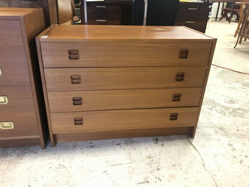 Contemporary Danish Modern teak (4) drawer dresser, in nice condition, from New Jersey home that was (1 of 4)