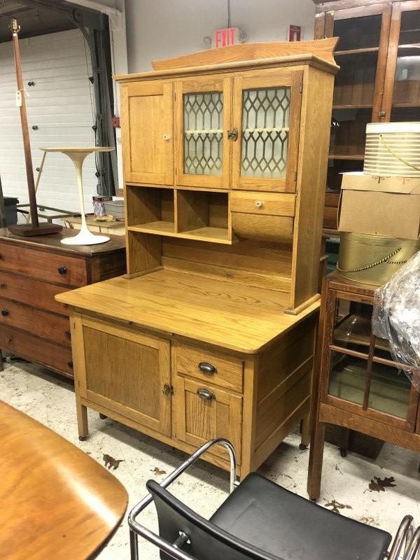 Completely refurbished oak hoosier cabinet, from home in Hudson Valley, clean, and structurally (1 of 10)