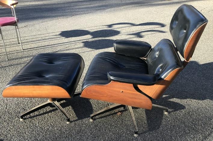 Mid Century Modern Eames style chair & ottoman, not sure if it's Plycraft (?). From Ossining, N.Y. (1 of 7)