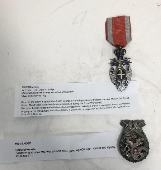 (2) War medals - Serbian Medal with description pictured & Czechoslovakia Medal, from local estate, (1 of 5)