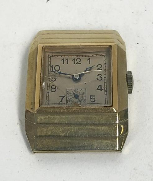 18K Marvin Men's wristwatch, not running, monogrammed on back side, great form. From local estate, (1 of 5)