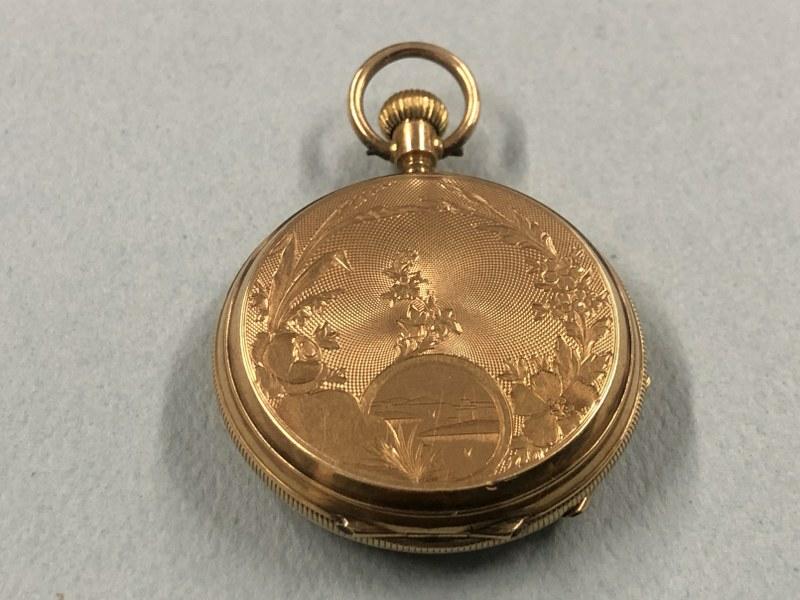 14K Swiss key wind ladies pocketwatch from local estate, not running, approx. (6) size, 15 jewels, (1 of 7)
