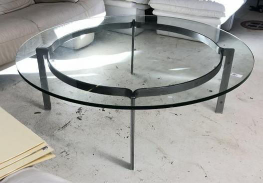 Quality Mid Century Round glass & chrome coffee table, originally in NYC apartment and moved to (1 of 8)