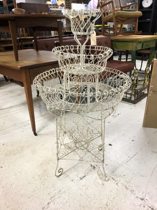 Good looking Victorian like wire planter, ( not old ), structurally sound. Measures 44" high. From (1 of 2)