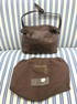 BOTTEGA VENETA vintage brown leather hand bag, from fine NYC estate, with orignal cloth bag holder,