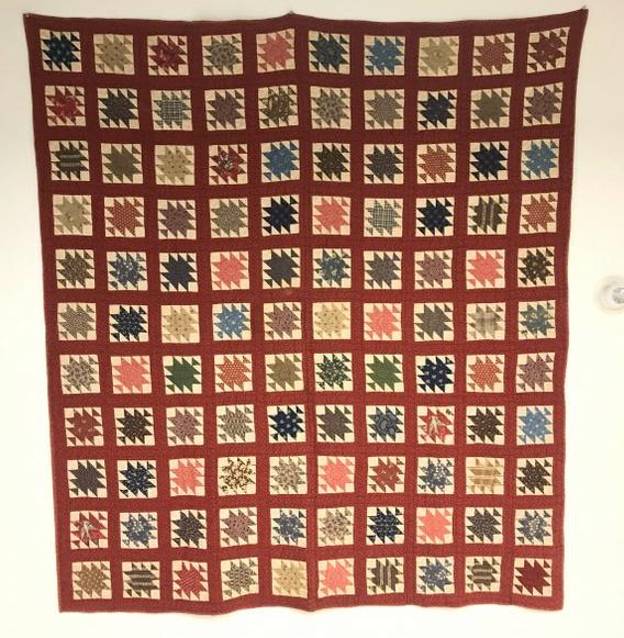 Circa 1900 hand stitched estate quilt, nice overall condition, from Hudson Valley estate, measures (1 of 3)