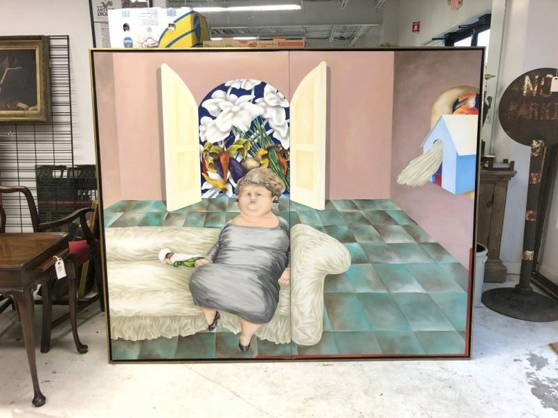 Louisa Varalta (Canadian ) large o/c painting ( done on (2) canvases, signed loer right, dated 1987. (1 of 4)