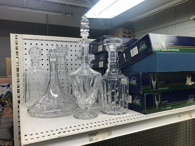 Estate lot of vintage decanters & champagne glasses, nice condition, from Westchester County, N.Y. (1 of 4)